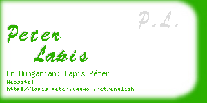 peter lapis business card